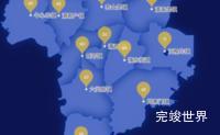 echarts沈阳市辽中区geoJson地图水滴状气泡图效果实例